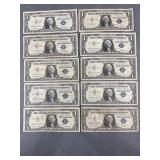10 Silver Certificates 1957