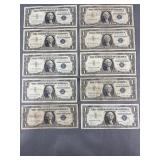 10 Silver Certificates 1957