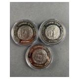 3 1966 Liberia $50 Proof Coins
