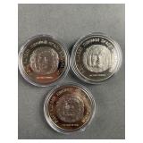 3 1966 Liberia $50 Proof Coins