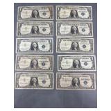 10 Silver Certificates 1957