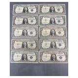 10 Silver Certificates 1957