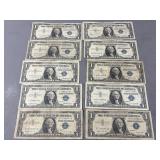 10 Silver Certificates A&B Series