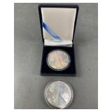 2 Silver 2002 1oz Walking Liberty BlueTone $ &Roof