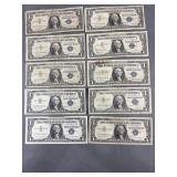 10 Silver Certificates 1957