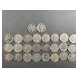 Silver Dimes 24 Roosevelt & 2 Mercury