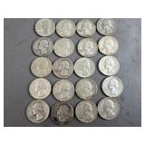 20 Silver Washington Quarters
