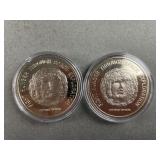 2 1966 Liberia $50 Proof Coins