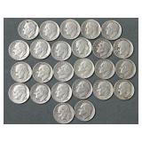 25 Roosevelt Dimes 1946 - 1953