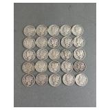 25 Mercury Dimes