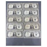 10 Silver Certificates 1957