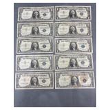 10 Silver Certificates 1957