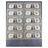 10 Silver Certificates 1957