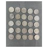 25 Roosevelt Silver Dimes