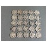25 Mercury Dimes
