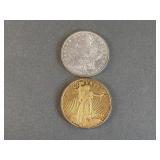 Walking Liberty & 1883 Morgan Silver Dollar