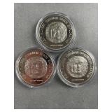 3 1966 Liberia $50 Proof Coins