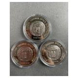 3 1966 Liberia $50 Proof Coins