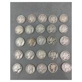 25 Mercury Dimes