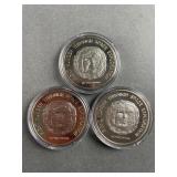 3 1966 Liberia $50 Proof Coins