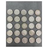 25 Roosevelt Silver Dimes