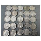 25 Roosevelt Silver Dimes
