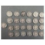 25 Mercury Dimes