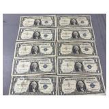 10 1957 Silver Certificates