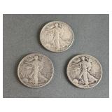 3 Walking Liberty Coins