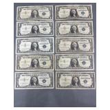 10 Silver Certificates 1957