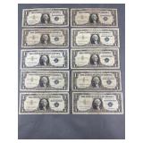 10 Silver Certificates 1957
