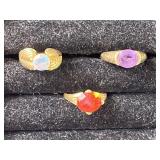 Marked Sterling Silver Rings With Real Gemstones