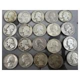 20 Silver Washington Quarters