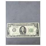 1934 $100 Note Lime Green