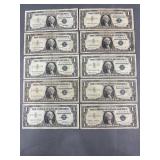 10 Silver Certificates 1957