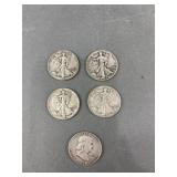 4 Standing Liberty Half Dollars & More