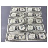 10 1957 Silver Certificates