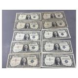 10 1957 Silver Certificates PBS