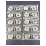 10 Silver Certificates 1957