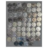 60 Kennedy Half Dollars 1966, 67 & 71