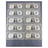 10 Silver Certificates 1957