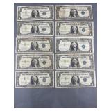 10 Silver Certificates 1957