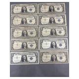 10 Silver Certificates 1957