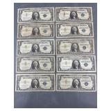 10 Silver Certificates 1957