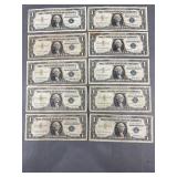10 Silver Certificates 1957
