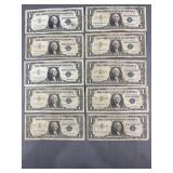 10 Silver Certificates 1957