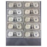 10 Silver Certificates 1957