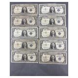 10 Silver Certificates 1957