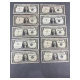 10 Silver Certificates 1957