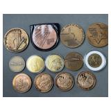 Brass Israeli Commemorative Coins & More